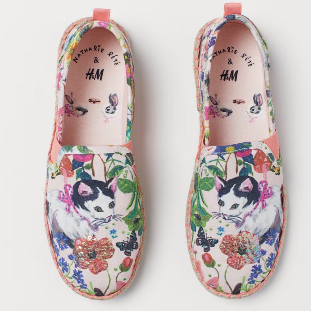 H&M Nathalie Lété x H&M Floral‎ Kids Slip-On Shoes Size 2